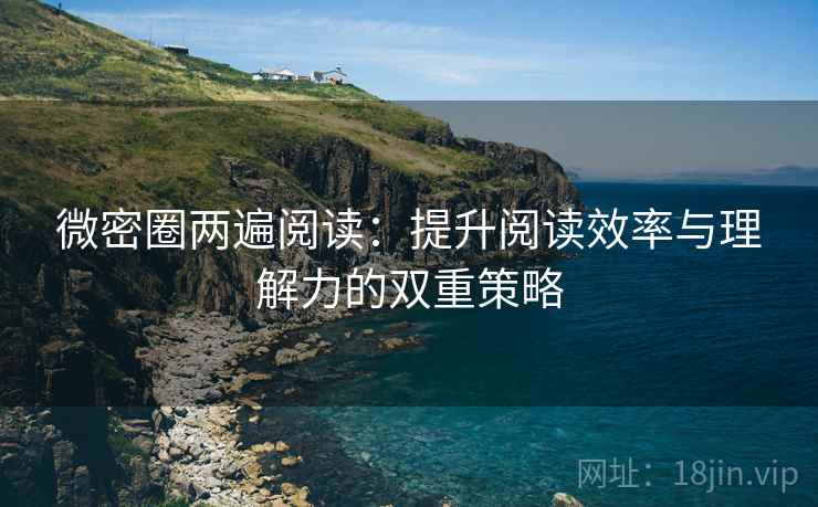 微密圈两遍阅读:提升阅读效率与理解力的双重策略 微密圈两遍阅读:提升阅读效率与理解力的双重策略