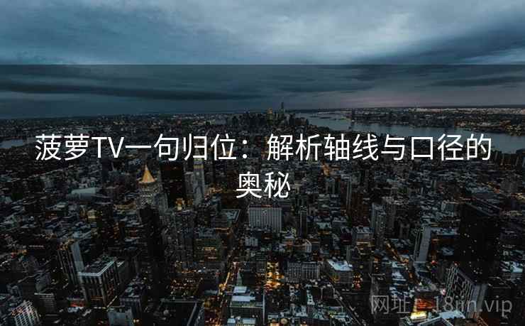 菠萝TV一句归位：解析轴线与口径的奥秘