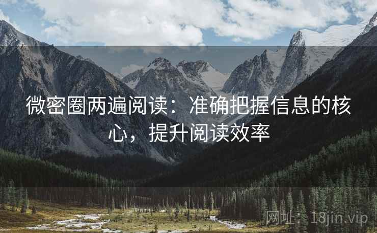微密圈两遍阅读：准确把握信息的核心，提升阅读效率