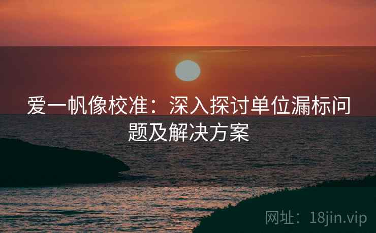 爱一帆像校准：深入探讨单位漏标问题及解决方案